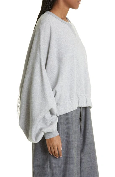 Shop R13 Jumbo Oversize Crop Sweatshirt In Heather Grey
