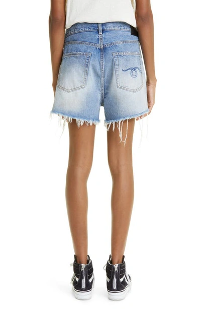 Shop R13 Crossover Denim Shorts In Turner Blue