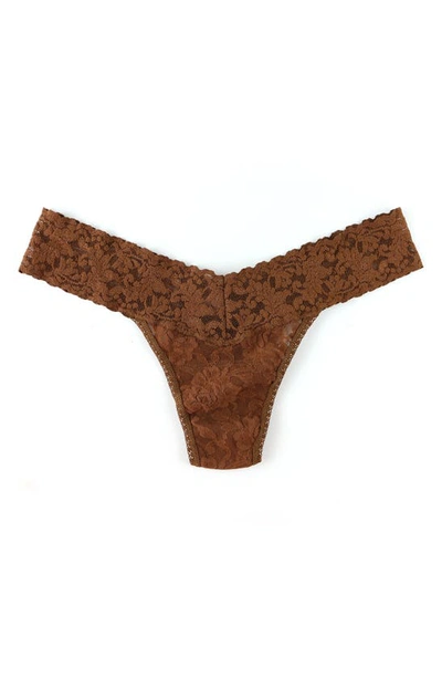 Shop Hanky Panky Signature Lace Low Rise Thong In Macchiato