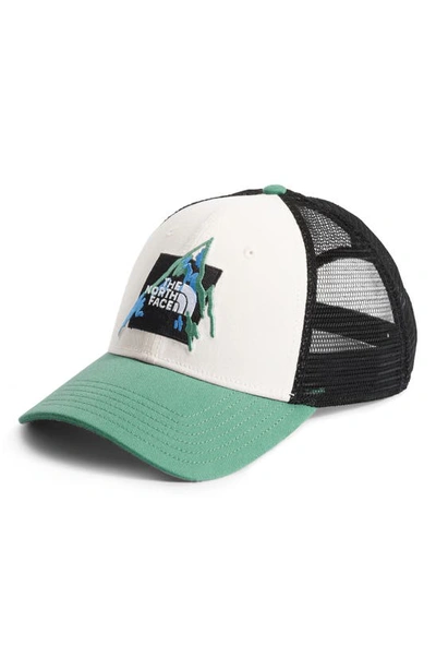 Shop The North Face Mudder Trucker Hat In Heritage Graphic/green/white