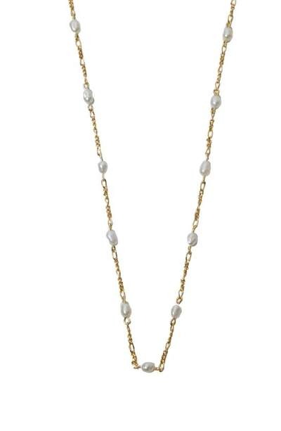 Argento Vivo Freshwater Pearl Station Necklace In Gold
