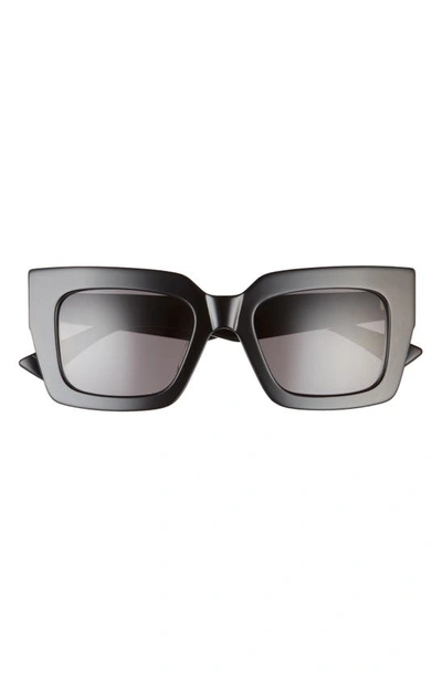 Shop Bottega Veneta 52mm Rectangular Sunglasses In Black