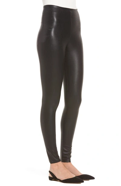 Commando Perfect Control Faux Leather Leggings In Black