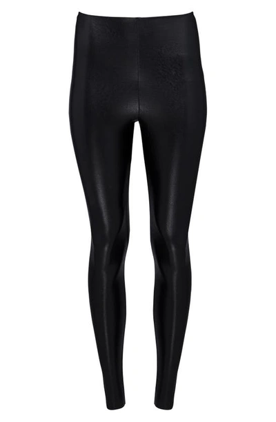 Commando Perfect Control Faux Leather Leggings In Black