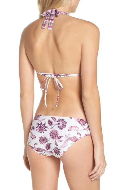 Shop Becca Tahiti Halter Bikini Top In White/ Pink Multi