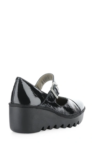 Fly London Baxe Mary Jane Pump In 003 Black Luxor