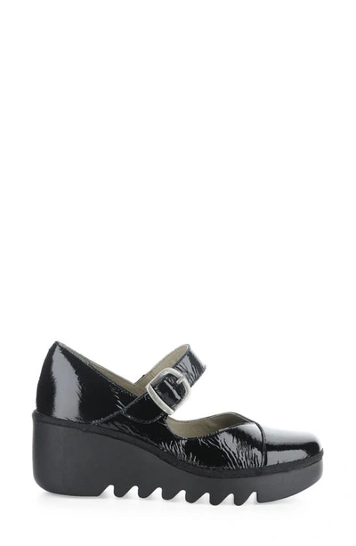 Fly London Baxe Mary Jane Pump In 003 Black Luxor