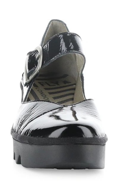 Fly London Baxe Mary Jane Pump In 003 Black Luxor