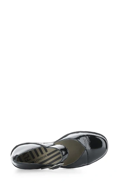 Fly London Baxe Mary Jane Pump In 003 Black Luxor