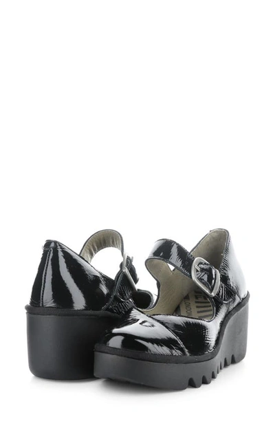 Fly London Baxe Mary Jane Pump In 003 Black Luxor