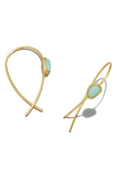 Shop Madewell Stone Collection Amazonite Threader Earrings In Amazonite Multi