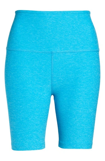 Shop Beyond Yoga High Waist Biker Shorts In Blue Glow Heather