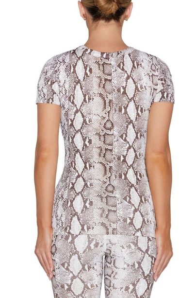 Naked Wardrobe Print Crewneck Top In Nude Snakeskin