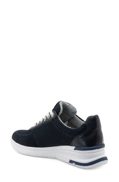 Shop Ara Nassau Ii Knit Wedge Sneaker In Navy Woven Stretch