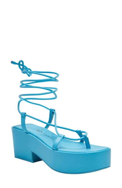 Shop Katy Perry The Busy Bee Ankle Wrap Platform Sandal In Turquoise