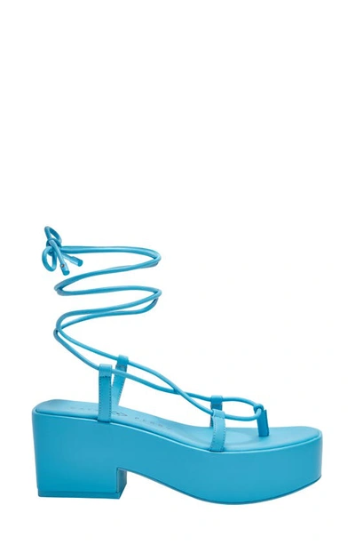Shop Katy Perry The Busy Bee Ankle Wrap Platform Sandal In Turquoise