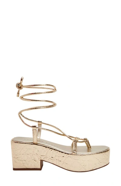 Shop Katy Perry The Busy Bee Ankle Wrap Platform Sandal In Gold