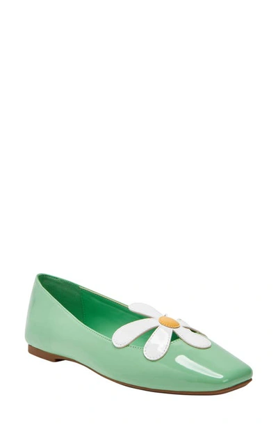 Shop Katy Perry The Evie Daisy Flat In Apple Mint