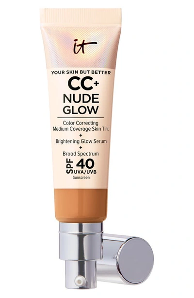 Shop It Cosmetics Cc+ Nude Glow Lightweight Foundation + Glow Serum Spf 40 In Tan