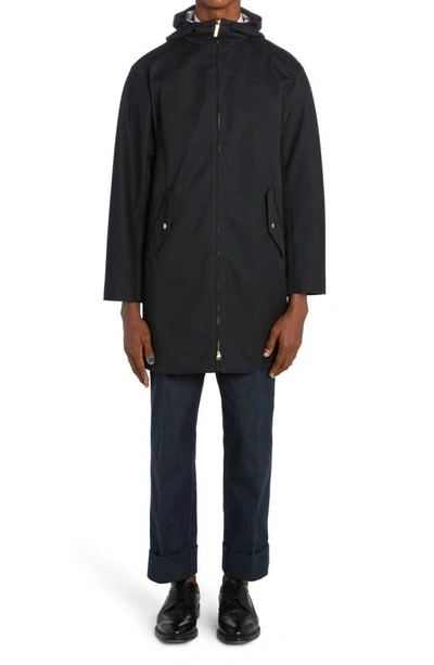 Thom Browne T-dart Gabardine Parka In Navy