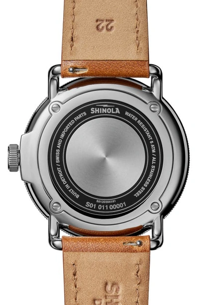 Shop Shinola The Canfield Leather Strap Watch, 43mm In Cool Gray