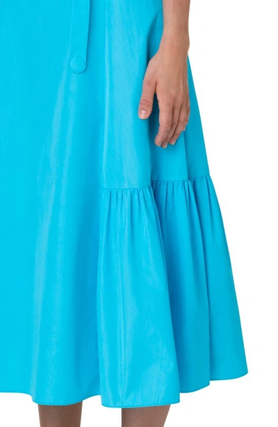 Shop Akris Punto Sleeveless Poplin Dress In Acqua