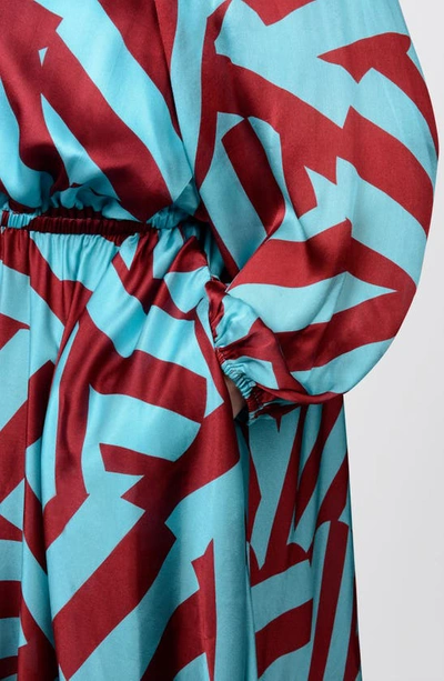 Mayes Nyc Plus Size Edwina Printed Off-shoulder Dress In Circle Stripes