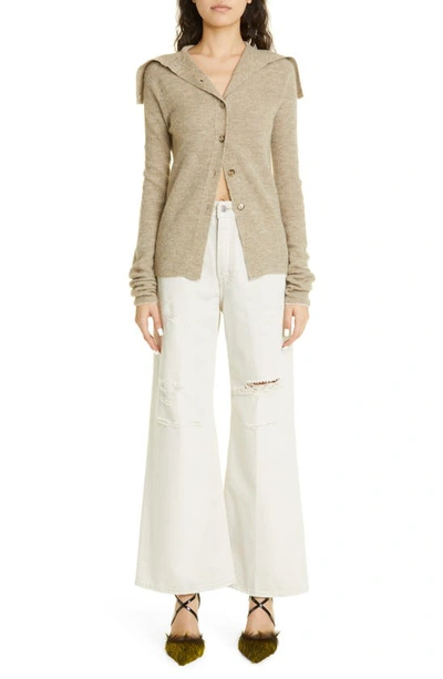 Shop Acne Studios Kalix Alpaca Blend Cardigan In Clay Beige