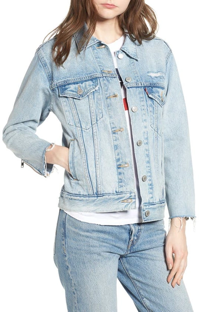 Shop Levi's Ex-boyfriend Denim Trucker Jacket In Zip By