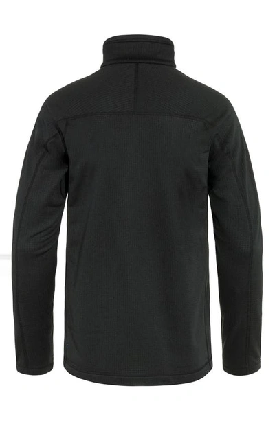 Shop Fjall Raven Abisko Lite Fleece Half Zip Pullover In Black