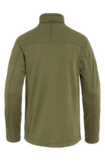 Shop Fjall Raven Abisko Lite Fleece Jacket In Green