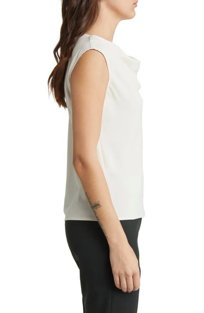 Shop M.m.lafleur The Nora Cowl Neck Crepe Top In Alabaster