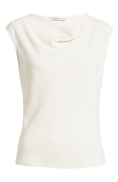 Shop M.m.lafleur The Nora Cowl Neck Crepe Top In Alabaster