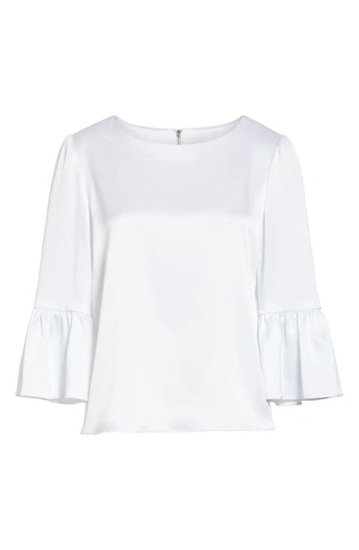 Shop Alice And Olivia Bernice Ruffle Sleeve Blouse In White