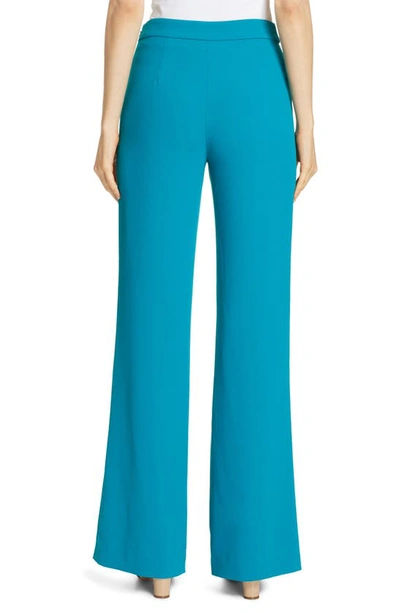 Shop Alice And Olivia Jalisa High Waist Flare Pants In Teal