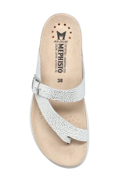 Shop Mephisto Helen Toe Loop Sandal In Silver Condor 70068