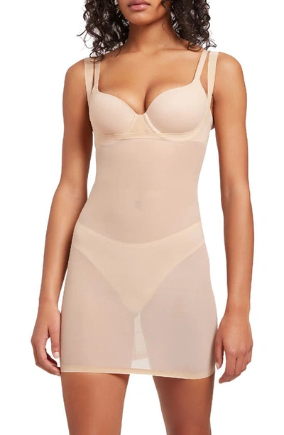 Shop Wolford Tulle Forming Underbust Shaper Dress In Nude