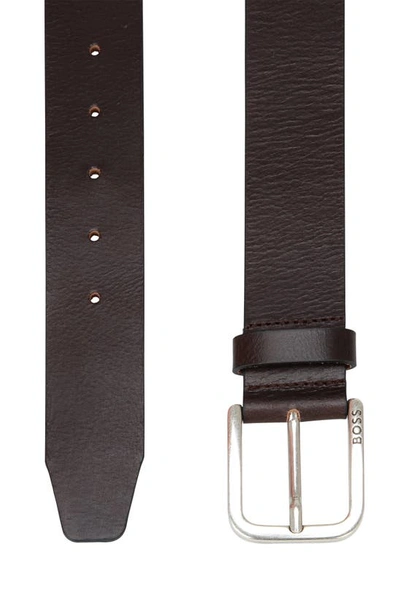 Hugo Boss Boss Janni Leather Belt In Dark Brown