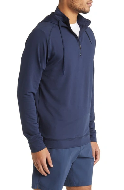 Shop Swannies Vandyke Half Zip Hoodie In Navy