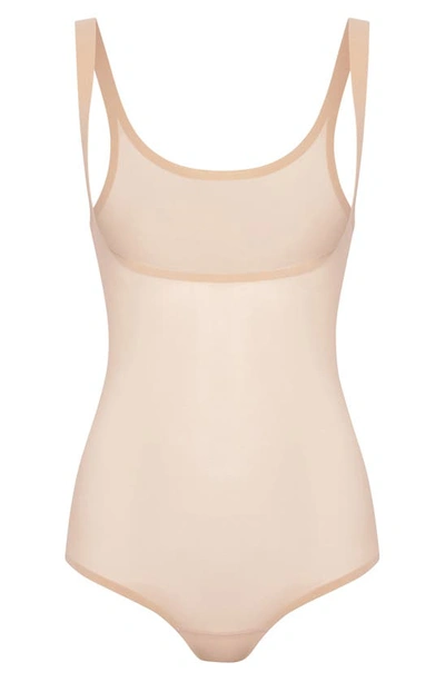 Shop Wolford Mesh Forming Bodysuit In Nude