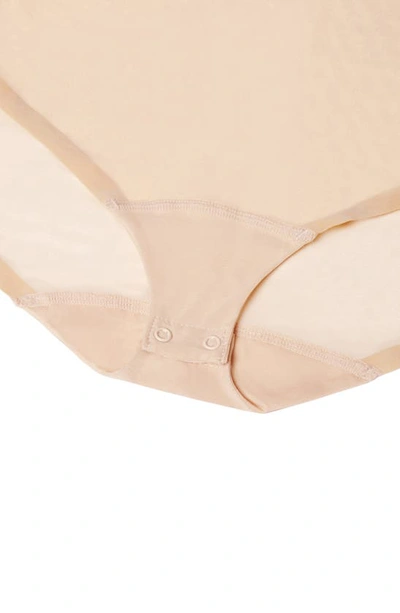 Wolford Formfitting Sheer Tulle Bodysuit In Nude