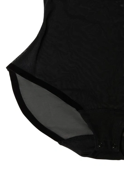Wolford Formfitting Sheer Tulle Bodysuit In Black