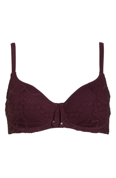 Shop Freya Underwire Sweetheart Bikini Top In Black Cherry