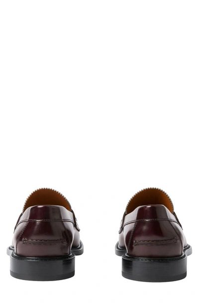 Shop Burberry Croftwood Check Loafer In Bordeaux