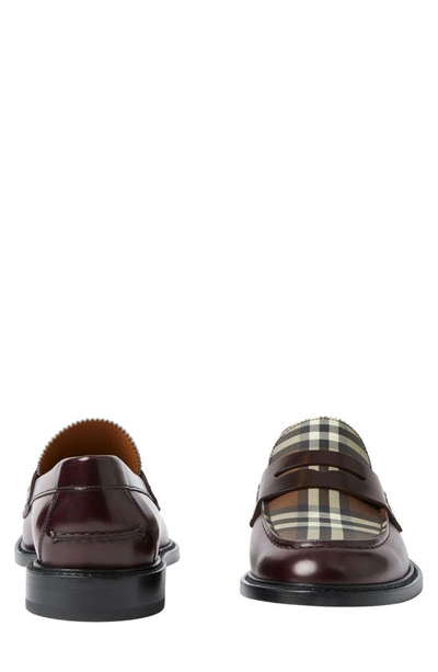 Shop Burberry Croftwood Check Loafer In Bordeaux