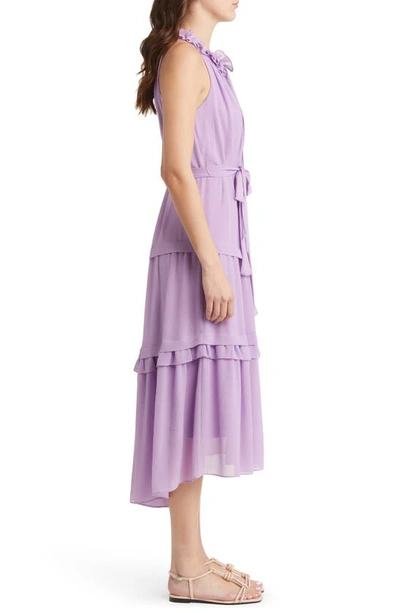Shop Kobi Halperin Vale Tie Waist Sleeveless Dress In Lavender