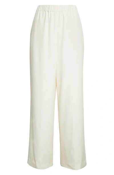 Shop Lafayette 148 New York Perry Stretch Silk Crêpe De Chine Pants In Cloud