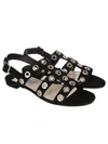 PRADA Prada Black Ring Detail Low Sandals,1X456G008/F0002