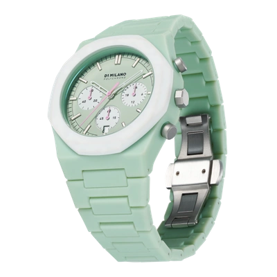 Shop D1 Milano Watch Polychrono 40.5mm In Green/white