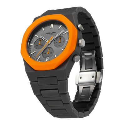 Shop D1 Milano Watch Polychrono 40.5mm In Grey/orange